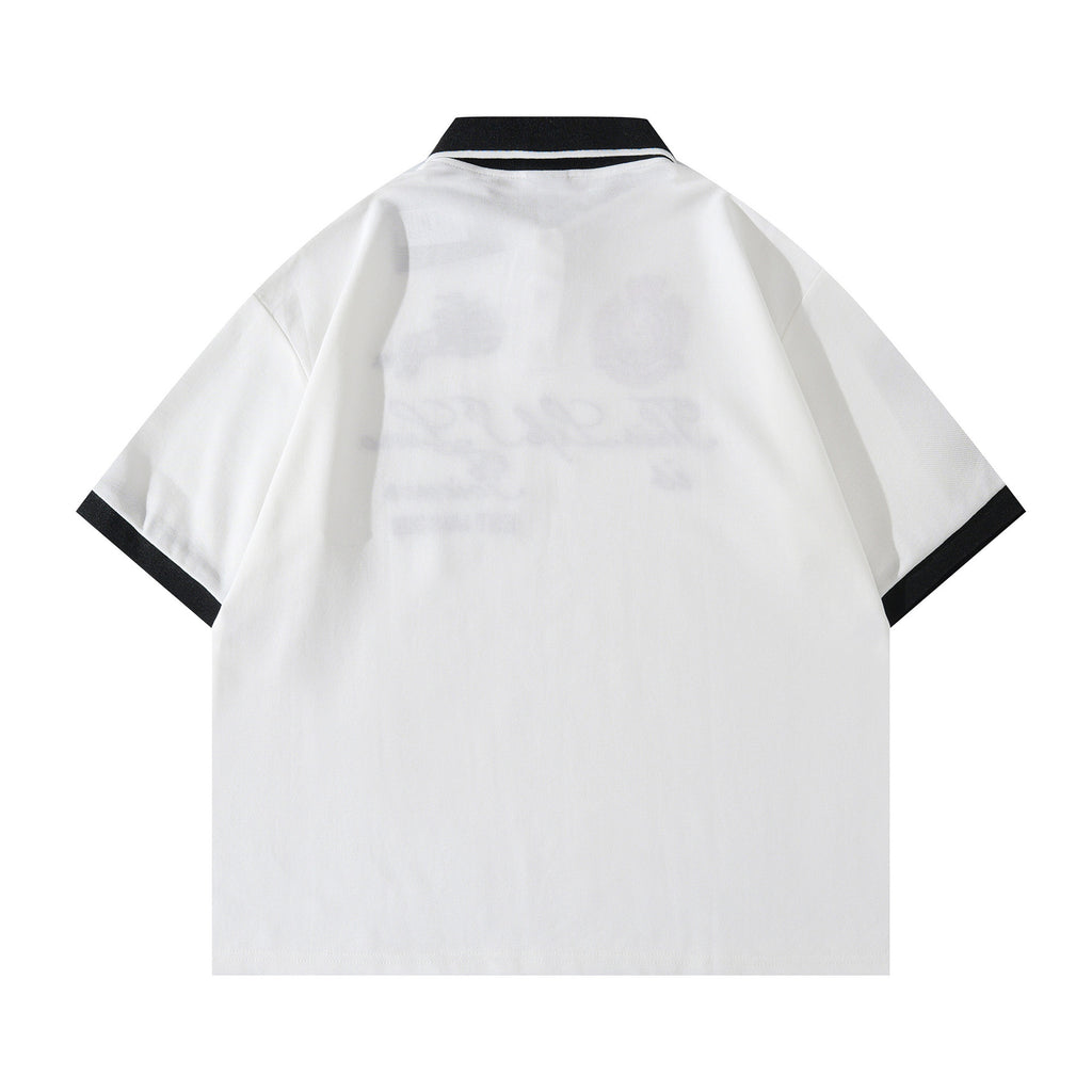 Emblem Embroidered Short Sleeve