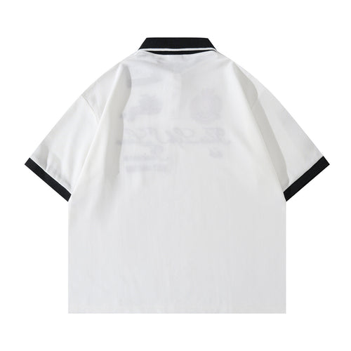 Emblem Embroidered Short Sleeve