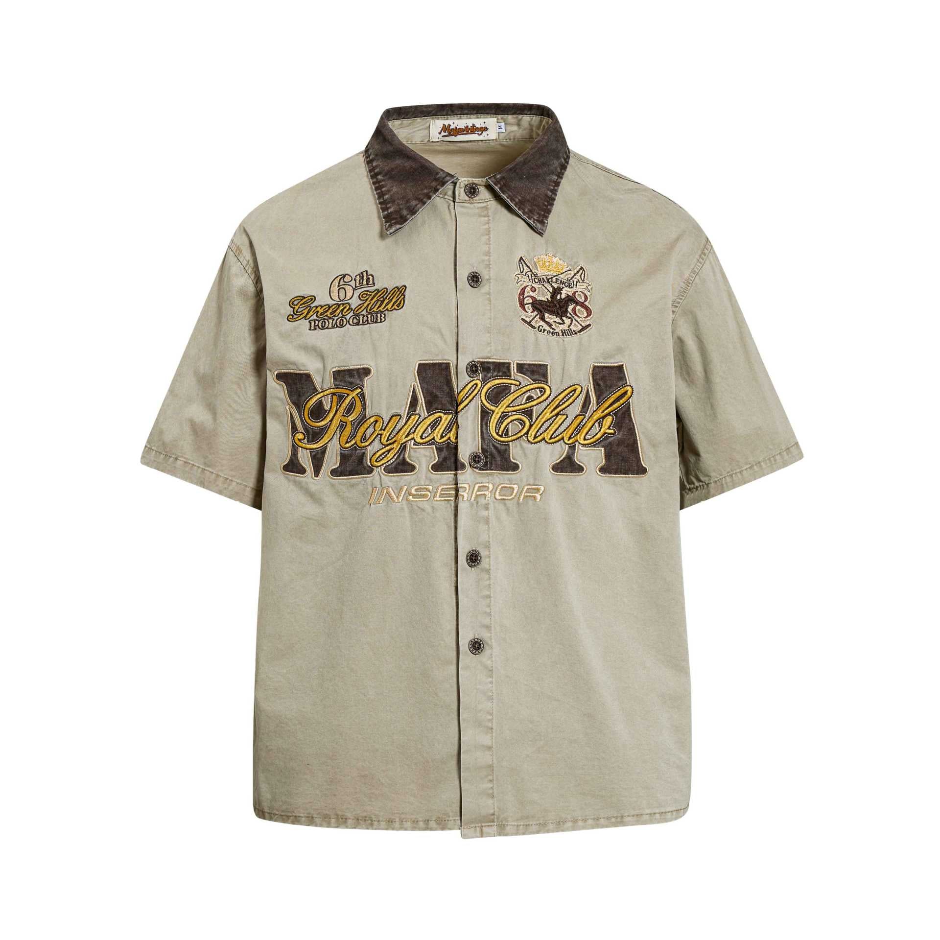 Emblem Embroidered Short Sleeve